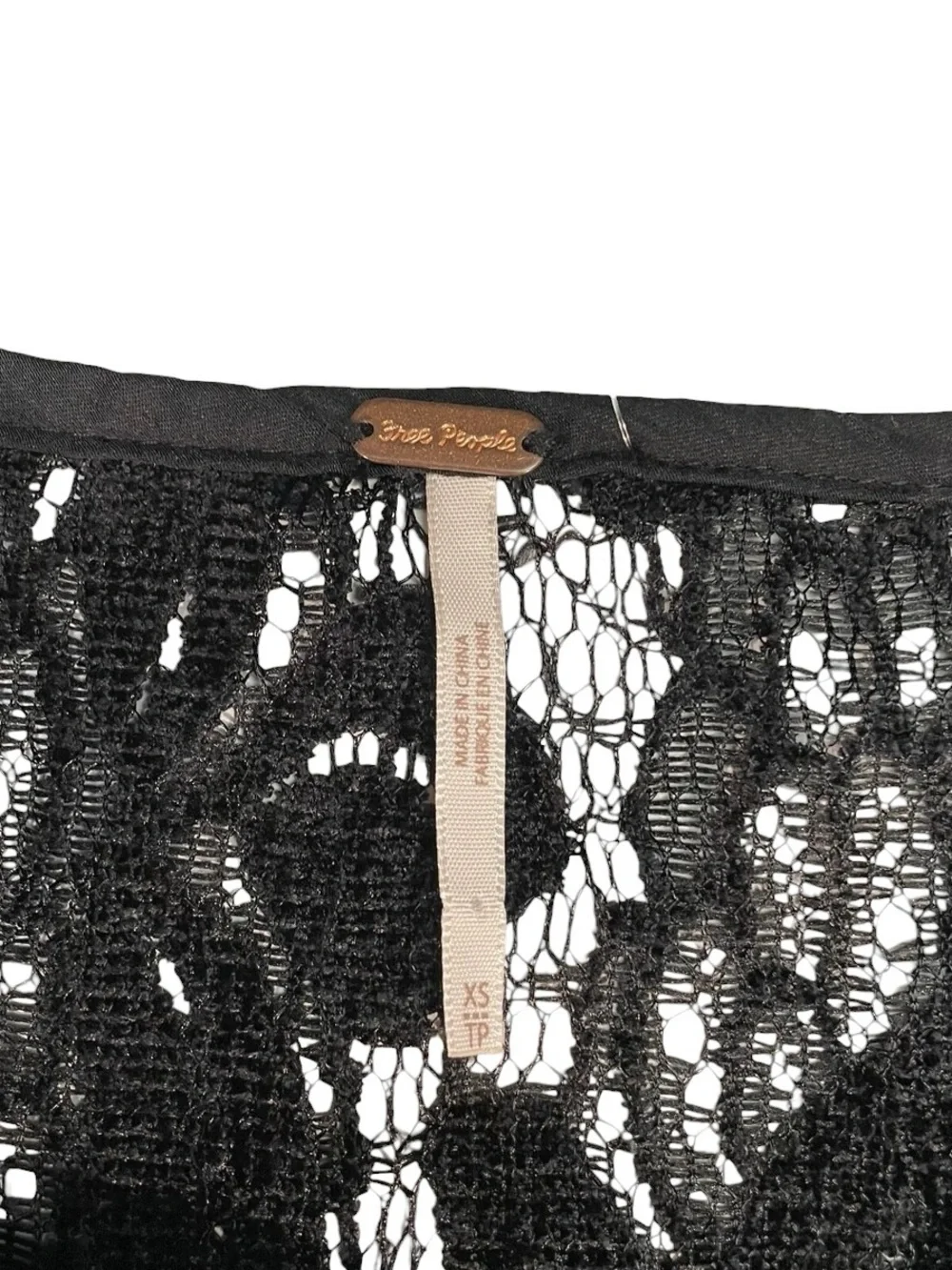 Free People Black Lace Long-Sleeve Mini Dress